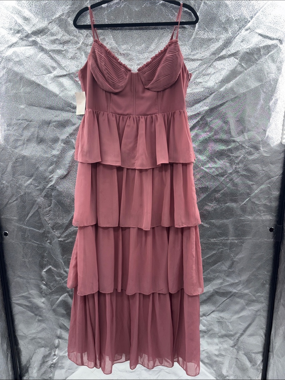Birdy Grey Tiered Ruffle Maxi Dress - Dusty Rose - Picture 2 of 7